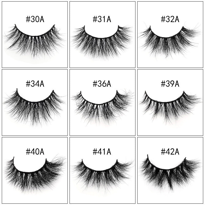 HKM-762899 3D False Eyelashes for Beauty Salon and Celebrity Looks – Box #30A-#42A (Length 11.0cm)
