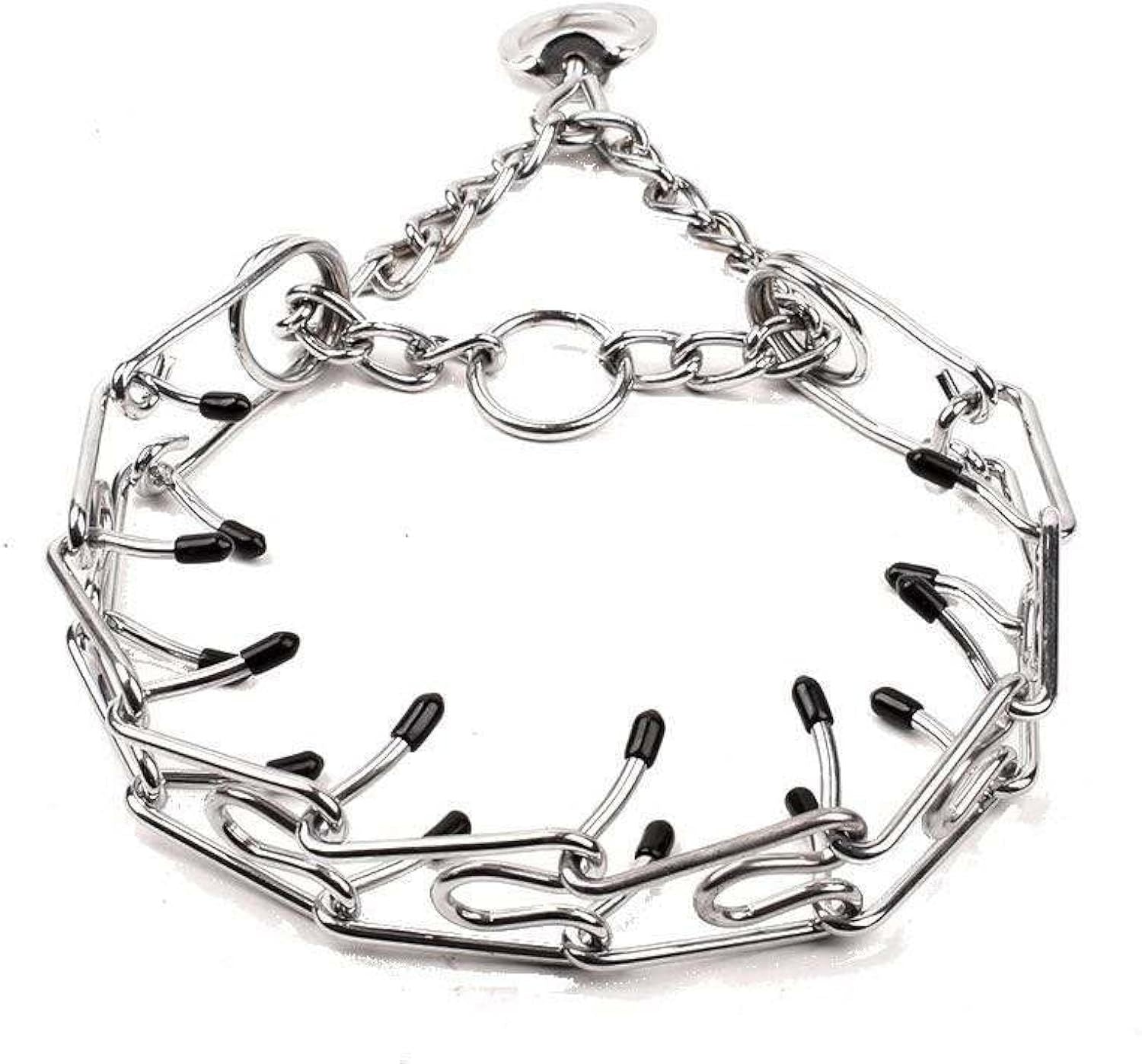 HKM-161363 Adjustable Stainless Steel Dog Prong Collar with Comfort Rubber Tips for Medium and Small Dogs