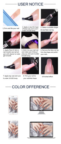 HKM-099731 Crystal Extended Nail Enhancement Tool Set for Professional Manicure