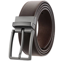 HKM-753171 ZK707-3 Zinc Alloy Pin Buckle Genuine Leather Men's Belt