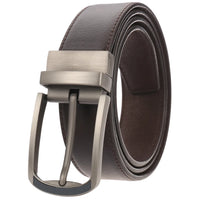 HKM-753171 ZK707-3 Zinc Alloy Pin Buckle Genuine Leather Men's Belt