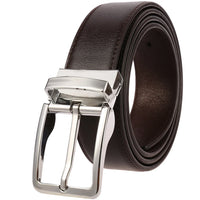 HKM-753171 ZK707-3 Zinc Alloy Pin Buckle Genuine Leather Men's Belt