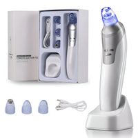 HKM-739219 Electric Blackhead Removal Device with Vacuum Suction - Includes 4 Replaceable Heads, Base Charging, and Instruction Manual