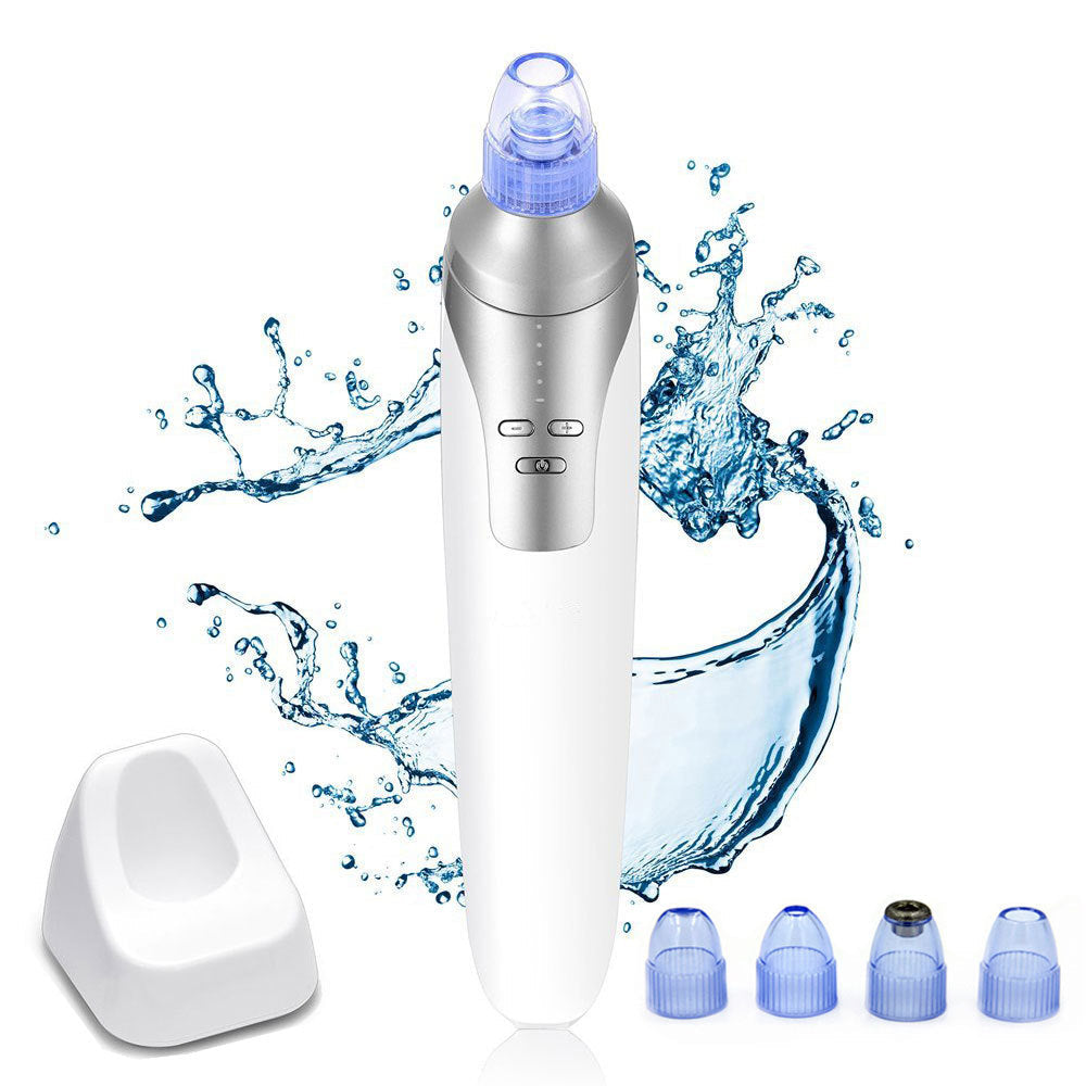 HKM-739219 Electric Blackhead Removal Device with Vacuum Suction - Includes 4 Replaceable Heads, Base Charging, and Instruction Manual