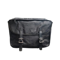 HKM-991763 Detachable Waxed Canvas Motorcycle Saddle Bag with Leather Accents and Zip Closure