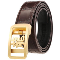 HKM-424339 Cow Leather Belt for Men - Model LY36-61342-8, Durable and Stylish Design