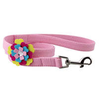 HKM-438163 Velvet Flower Print Pet Chest Harness with Matching Traction Leash