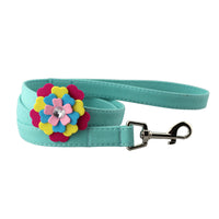 HKM-438163 Velvet Flower Print Pet Chest Harness with Matching Traction Leash