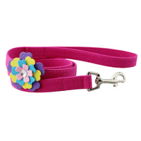 HKM-438163 Velvet Flower Print Pet Chest Harness with Matching Traction Leash