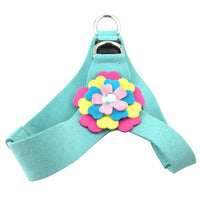 HKM-438163 Velvet Flower Print Pet Chest Harness with Matching Traction Leash