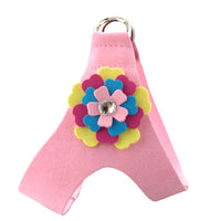 HKM-438163 Velvet Flower Print Pet Chest Harness with Matching Traction Leash