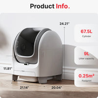 HKM-561619 Large Open Top Smart WiFi Self-Cleaning Cat Litter Box with Bio-Enzyme Deodorization