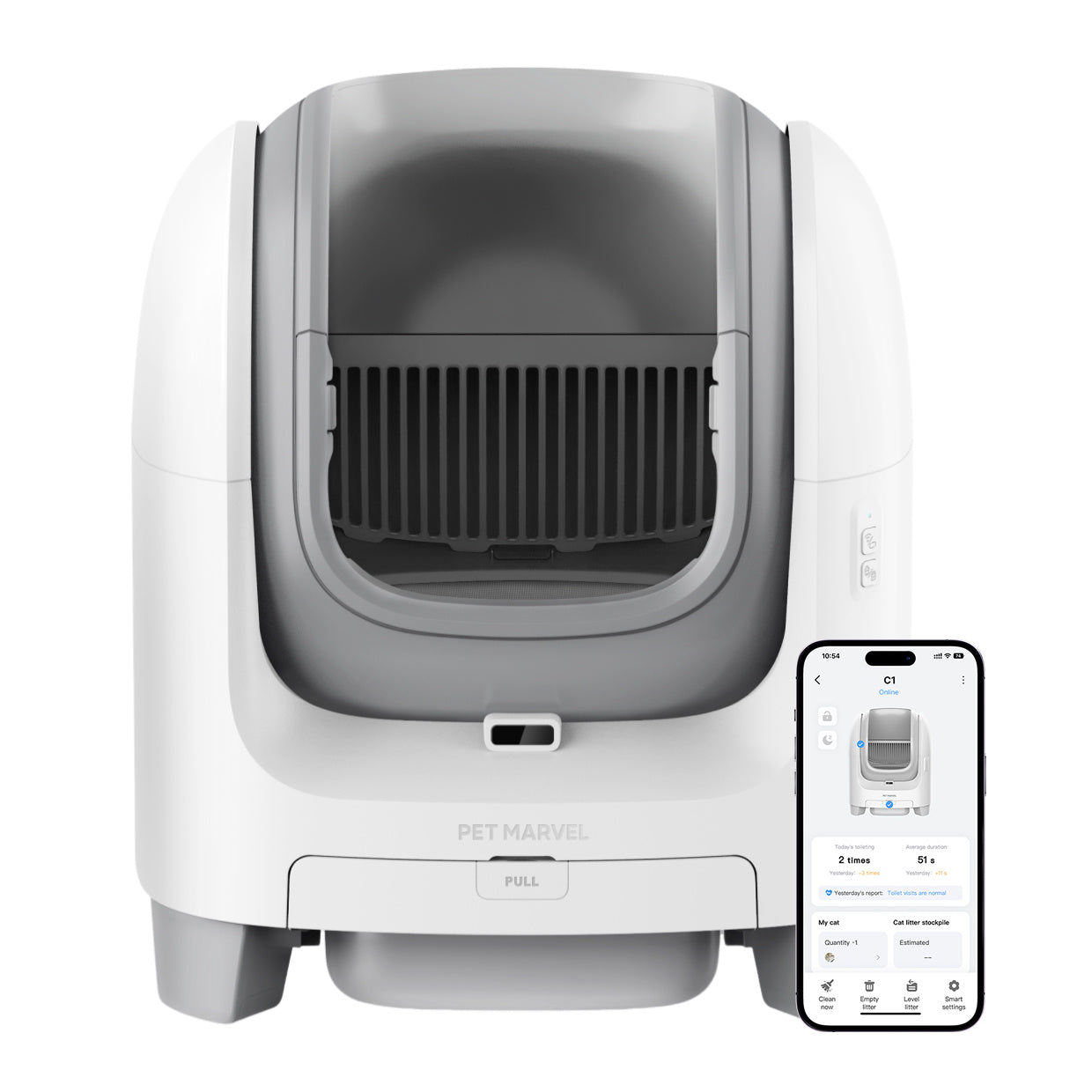 HKM-561619 Large Open Top Smart WiFi Self-Cleaning Cat Litter Box with Bio-Enzyme Deodorization