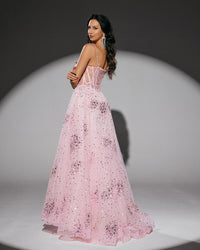 HKM-059283 Elegant Pink Evening Gown for Women - Style EZ25196