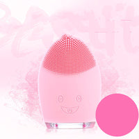 HKM-326739 Ultrasonic Electric Facial Cleansing Brush - 3 Gear Positions, Lightweight Pink Design