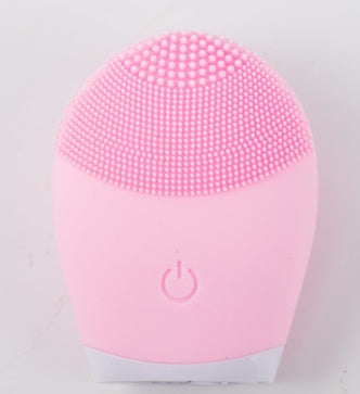HKM-326739 Ultrasonic Electric Facial Cleansing Brush - 3 Gear Positions, Lightweight Pink Design