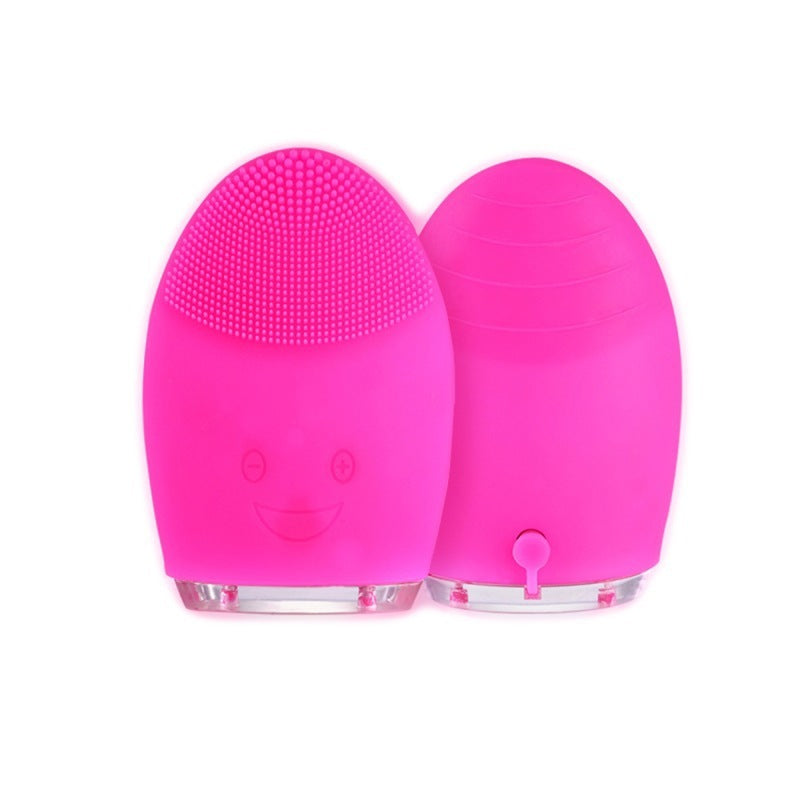 HKM-326739 Ultrasonic Electric Facial Cleansing Brush - 3 Gear Positions, Lightweight Pink Design