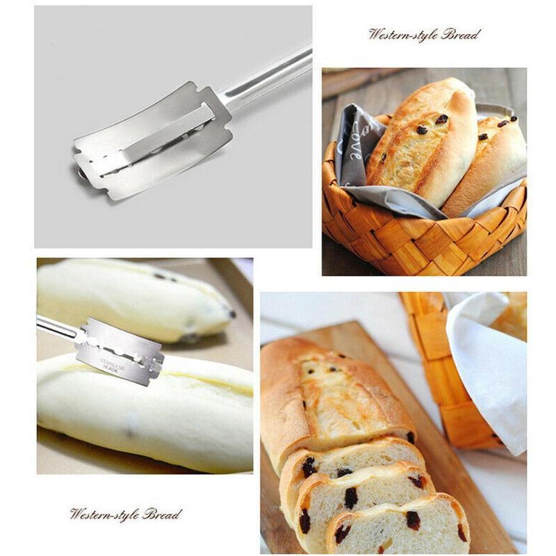 HKM-490067 Curved Bread Cutter with Stainless Steel Blade and PU Leather Case