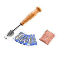 HKM-490067 Curved Bread Cutter with Stainless Steel Blade and PU Leather Case