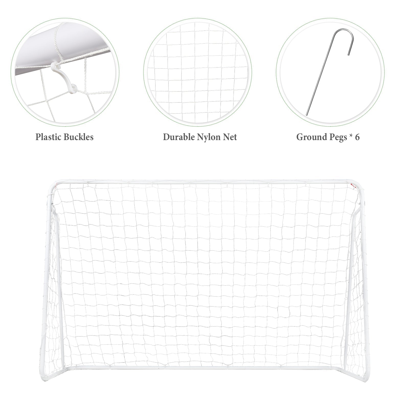 HKM-998675 2.45m Durable Steel Soccer Goal for Backyard and Training
