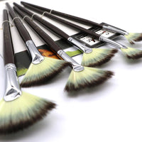 HKM-627219 6Pcs Nylon Fan-Shaped Watercolor Paint Brushes Set