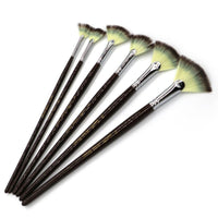 HKM-627219 6Pcs Nylon Fan-Shaped Watercolor Paint Brushes Set