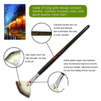 HKM-627219 6Pcs Nylon Fan-Shaped Watercolor Paint Brushes Set