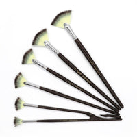 HKM-627219 6Pcs Nylon Fan-Shaped Watercolor Paint Brushes Set