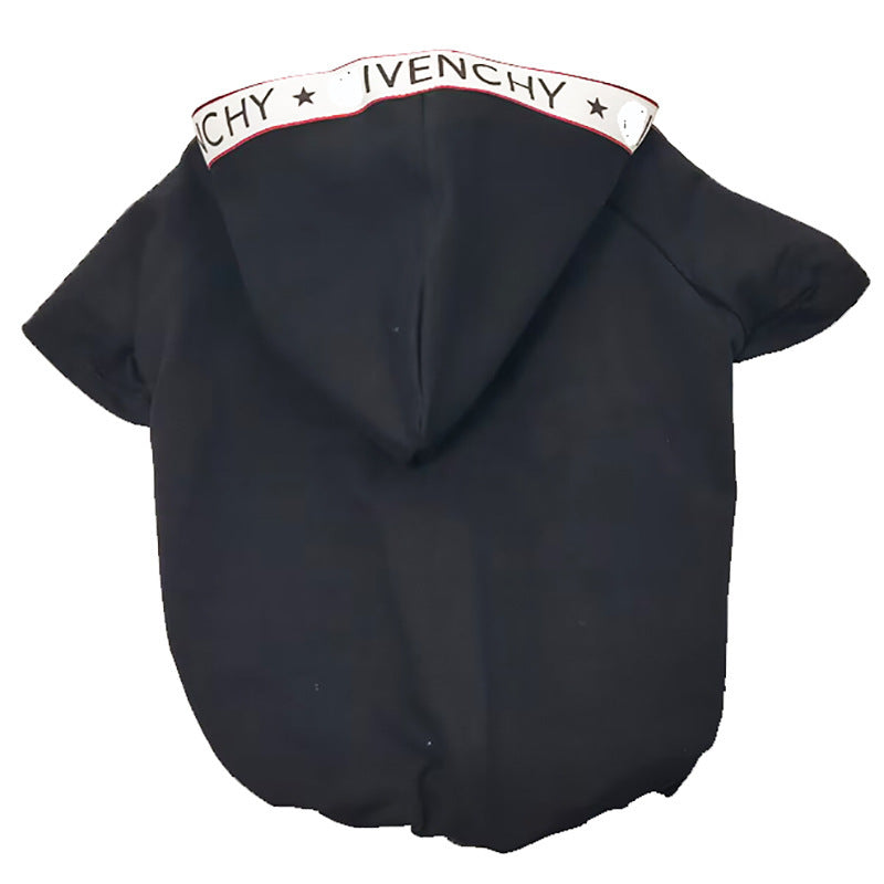 HKM-393747 Cotton Teddy Dog Clothes for Spring and Autumn - Black - Available in Multiple Sizes