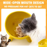 HKM-399123 Elevated Ceramic Cat and Small Dog Food Bowl with Four-Legged Design for Stability and Comfort