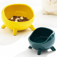 HKM-399123 Elevated Ceramic Cat and Small Dog Food Bowl with Four-Legged Design for Stability and Comfort
