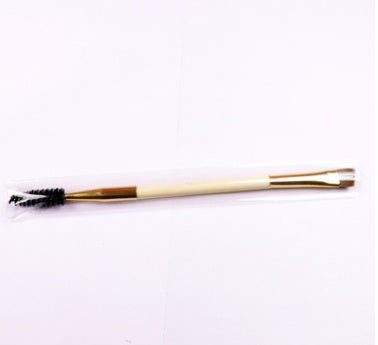 HKM-247507 Dual-Ended Bamboo Handle Eyebrow and Eyelash Brush with Spiral Comb
