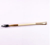 HKM-247507 Dual-Ended Bamboo Handle Eyebrow and Eyelash Brush with Spiral Comb