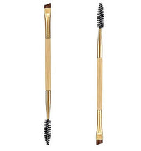 HKM-247507 Dual-Ended Bamboo Handle Eyebrow and Eyelash Brush with Spiral Comb