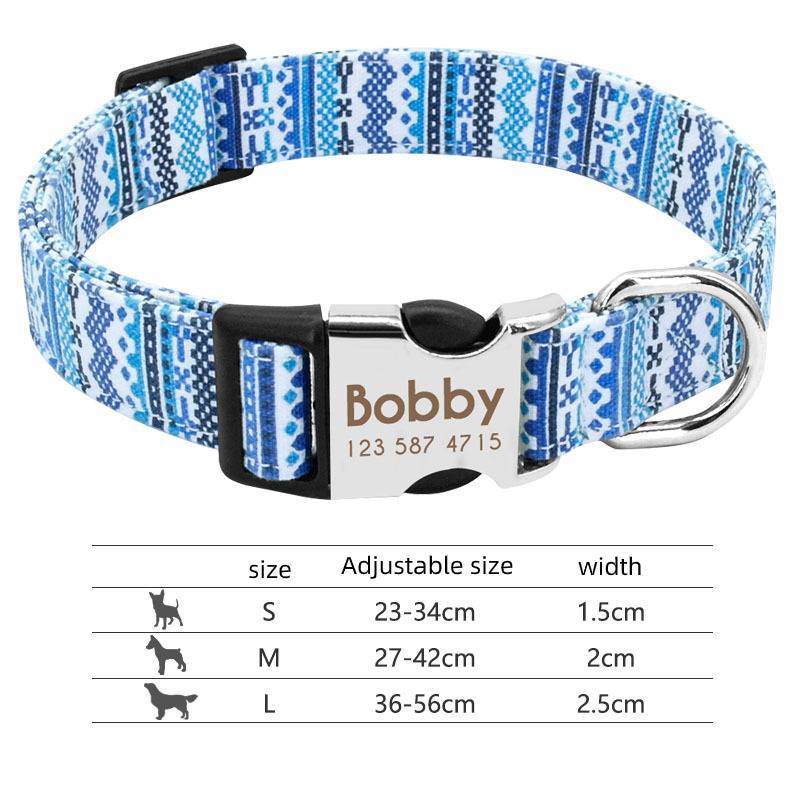 HKM-121363 Custom Lightweight Pet Collar with Alloy Metal Buckle and Adjustable Fit