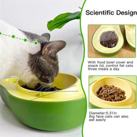 HKM-429587 Avocado-Shaped Automatic Pet Water and Slow Feeding Bowl for Cats and Small Pets, 690ml Capacity