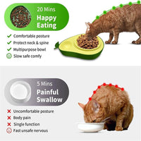 HKM-429587 Avocado-Shaped Automatic Pet Water and Slow Feeding Bowl for Cats and Small Pets, 690ml Capacity