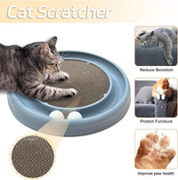 HKM-216851 Interactive Cat Scratching Board with Ball Track and Reversible Scratching Pad for Indoor Cats