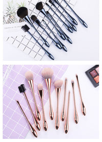 HKM-246355 Small Waist Makeup Brush Set - Nylon Brushes with Plastic Handles