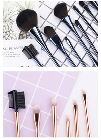 HKM-246355 Small Waist Makeup Brush Set - Nylon Brushes with Plastic Handles