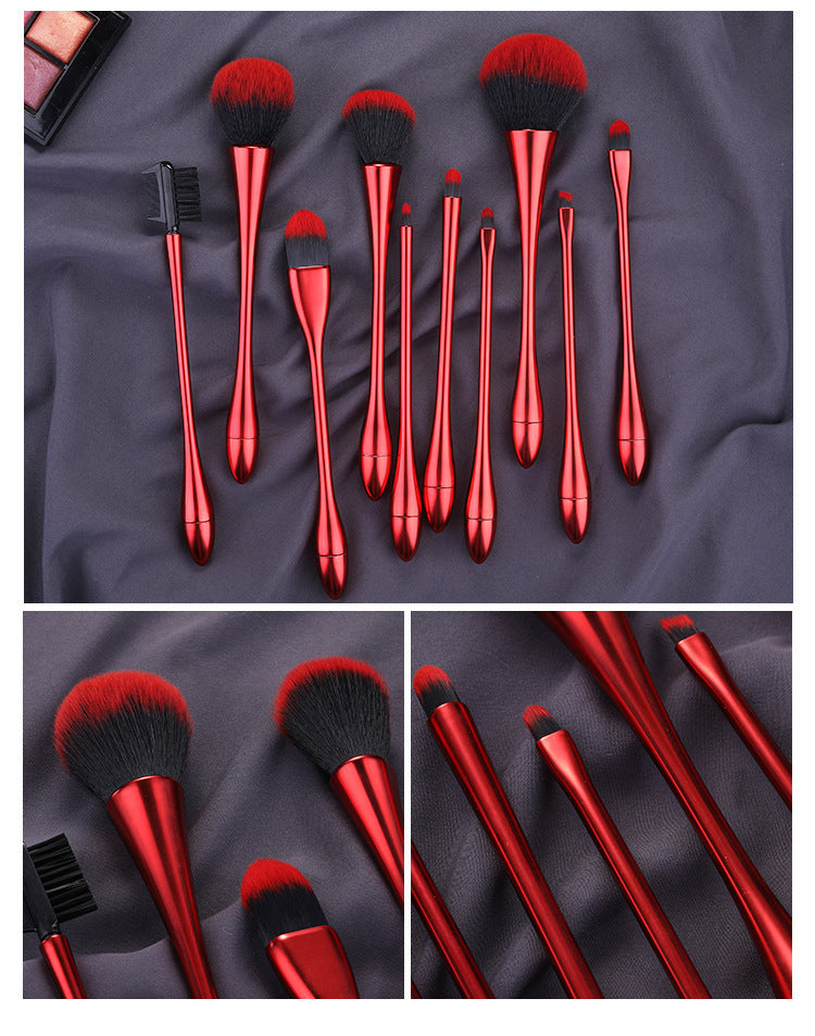HKM-246355 Small Waist Makeup Brush Set - Nylon Brushes with Plastic Handles