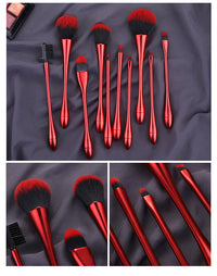 HKM-246355 Small Waist Makeup Brush Set - Nylon Brushes with Plastic Handles