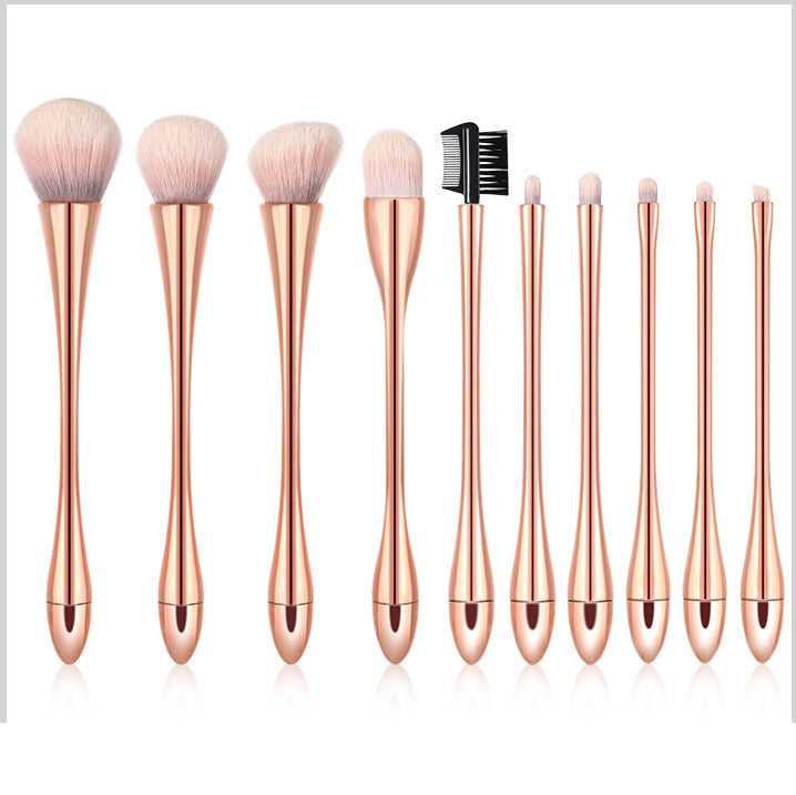 HKM-246355 Small Waist Makeup Brush Set - Nylon Brushes with Plastic Handles