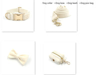 HKM-989459 Pink Velvet Pet Collar and Leash Set with Bowknot and Poo Bag, Multiple Sizes Available