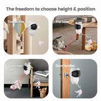 HKM-215699 Automatic Smart Cat Laser Toy with Random Movements for Cats and Dogs - White ABS Construction, Rechargeable 1800mAh Battery
