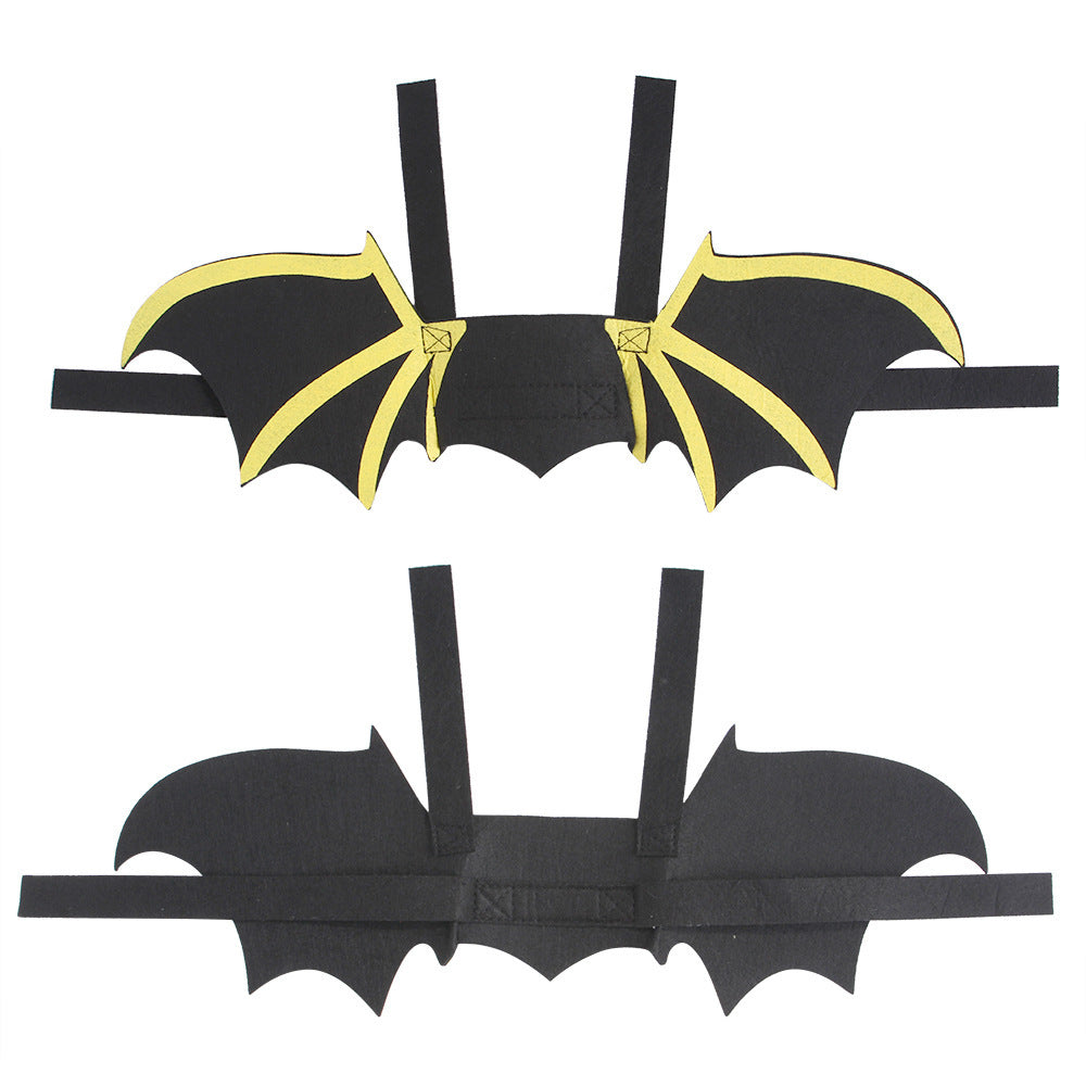 HKM-309587 Cat Print Bat Wings Dog Costume with Bell for Pets - Available in Sizes S, M, L