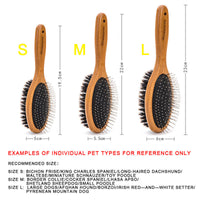 HKM-196307 Double-Sided Stainless Steel Pet Brush for Dogs - Available in Sizes S, M, and L