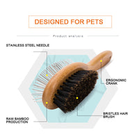 HKM-196307 Double-Sided Stainless Steel Pet Brush for Dogs - Available in Sizes S, M, and L