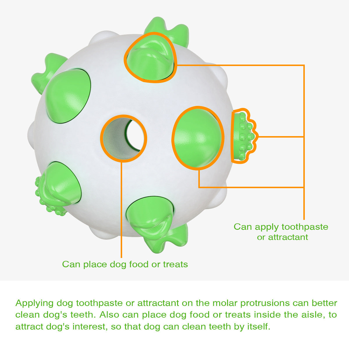 HKM-280083 Spherical Dog Toothbrush Toy for Dental Care and Chewing Fun