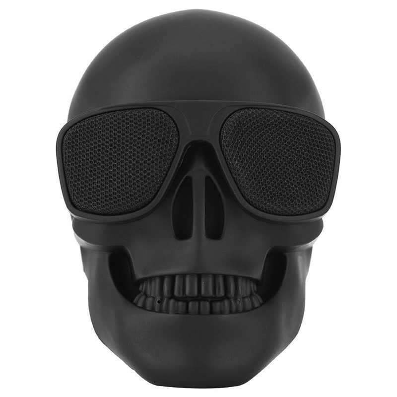 KTX-970963 Creative Skull Head Wireless Bluetooth Subwoofer Speaker - Black, Plastic Material